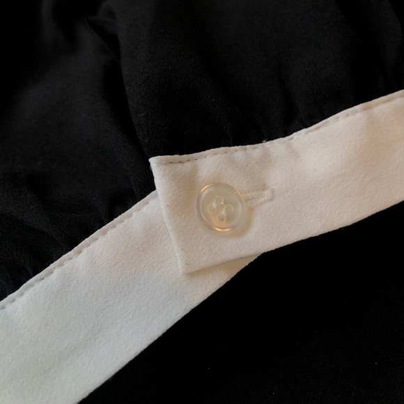 Spense Black Blouse with White and Button Details - Picture 3 of 14